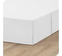 ISZI Faldon para Cama Cubre Canape Cama Falda Gota Extra Volante Falda de Cama de Colcha 120/140/150/180CM Plisado de Fácil Cuidado Lavable A Máquina, Volantes de 35 CM,Blanco,90 * 190+35cm