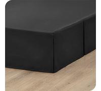 ISZI Faldon para Cama Cubre Canape Cama Falda Gota Extra Volante Falda de Cama de Colcha 120/140/150/180CM Plisado de Fácil Cuidado Lavable A Máquina, Volantes de 35 CM,Negro,140 * 200+35cm