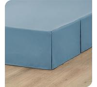 ISZI Faldon para Cama Cubre Canape Cama Falda Gota Extra Volante Falda de Cama de Colcha 120/140/150/180CM Plisado de Fácil Cuidado Lavable A Máquina, Volantes de 35 CM,Azul,90 * 200+35cm