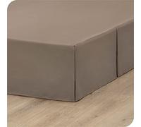 ISZI Faldon para Cama Cubre Canape Cama Falda Gota Extra Volante Falda de Cama de Colcha 120/140/150/180CM Plisado de Fácil Cuidado Lavable A Máquina, Volantes de 35 CM,Marrón,150 * 190+35cm