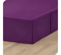 ISZI Faldon para Cama Cubre Canape Cama Falda Gota Extra Volante Falda de Cama de Colcha 120/140/150/180CM Plisado de Fácil Cuidado Lavable A Máquina, Volantes de 35 CM,Púrpura,150 * 200+35cm