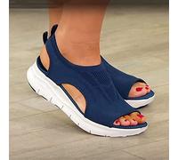 ISZI Sandalias con Punta Abierta Mujer Moda Ortopedicas Comodas Sandalias Antideslizantes Zapatos de Playa Casual Slingback Zapatillas,Azul,US7/EU38