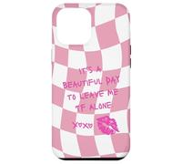 It A Beautiful Day To Leave Me Alone Rosa Blanco Tablero De Ajedrez Carcasa para iPhone 12 Pro MAX