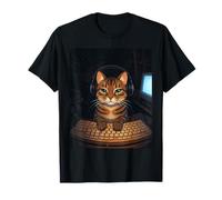 IT Cat, Divertido, Nerd de la computadora, Gatito, Broma, generación Alpha Tech Kid Camiseta