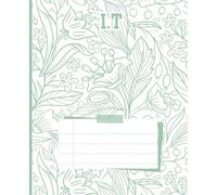 IT Composition Notebook | 7.5x9.25”, 120 Pages | Floral Pastel Grey Green Design: Minimal and aesthetic - perfect for IT students who love calm, stylish school supplies.