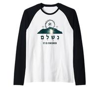 It is Finished - Hebrew Passover Easter Jesus Empty Tomb Camiseta Manga Raglan
