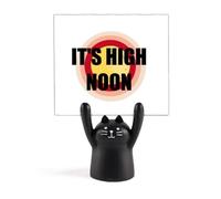 It is High Noon Art Deco Fashion Memo Holder Cartoon Black Cat Stand Decoración