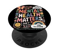 It Is Ok To Not Be Ok Butterfly Rainbow Salud Mental PopSockets PopGrip Adhesivo