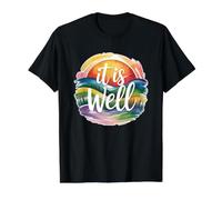 It Is Well Camiseta gráfica económica, Hombre, Negro, L