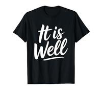 It Is Well Camiseta gráfica económica, Hombre, Negro, M