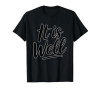 It Is Well Camiseta gráfica económica, Hombre, Negro, M