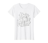 It Is Well Camiseta gráfica económica, Mujer, Blanco, L