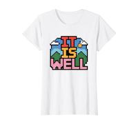 It Is Well Camiseta gráfica económica, Mujer, Blanco, L