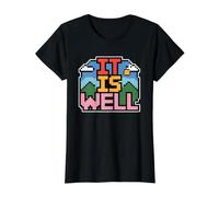 It Is Well Camiseta gráfica económica, Mujer, Negro, L