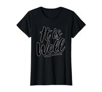 It Is Well Camiseta gráfica económica, Mujer, Negro, M