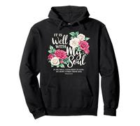 It Is Well with My Soul Christian Floral Religión Adoración Sudadera con Capucha
