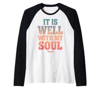 It Is Well with My Soul John 1 2 Versículo de la Biblia Camiseta Manga Raglan