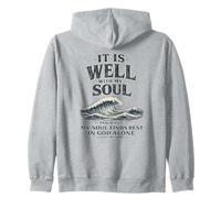 It Is Well with My Soul Salmo 62:5 Diseño de inspiración de fe Sudadera con Capucha