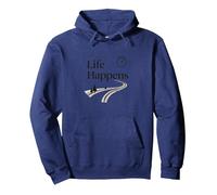 It Is What It Is: Life Happens - Cita Motivacional Sudadera con Capucha, Unisex para Adultos, Azul Marino, M