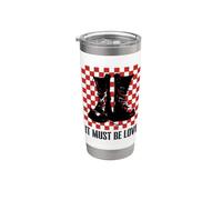 It Must Be Love 2 Tone Ska Music Checkerboard Vaso térmico de acero inoxidable de doble pared