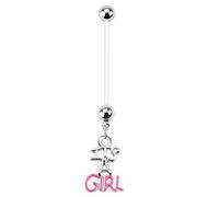 It 's a Boy//It' s a Girl 14 G Bioflex Maternidad Embarazo con Bio Flex Navel Belly Ring