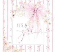 It’s a Girl: Pink Coquette Bow-Themed Baby Shower Guest Book with Predictions, Gift Log, and Keepsake Pages