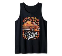 It’S Fall Y’All Camion Vintage Calabaza Cuadro Búfalo Otoño Camiseta sin Mangas