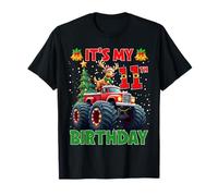 It’s My 11th Birthday Xmas Reindeer Monster Truck Christmas Camiseta