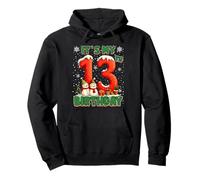 It’s My 13th Birthday Christmas Snowman 13 Year Old Xmas Sudadera con Capucha