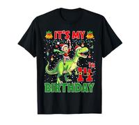 It’s My 14th Birthday Xmas Elf Riding Dinosaur Christmas Camiseta