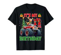It’s My 14th Birthday Xmas Reindeer Monster Truck Christmas Camiseta