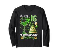 It’s My 16th Birthday St. Patrick’s Day 16 Years Old Party Manga Larga