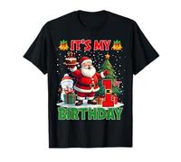 It’s My 1st Birthday Santa Christmas Outfit 1 Year Old Kids Camiseta