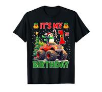 It’s My 1st Birthday Xmas Penguin Monster Truck Christmas Ki Camiseta
