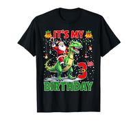 It’s My 3rd Birthday Xmas Santa Riding Dinosaur Christmas Camiseta