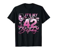 It’s My 42nd Birthday Pink 42 Years Old Birthday Queen Camiseta