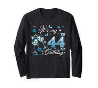 It’s My 44th Birthday Pink 44 Years Old Birthday Queen Party Manga Larga
