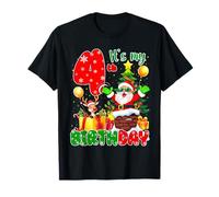 It’s My 4th Birthday Christmas 4 Years Old Santa Reindeer Camiseta