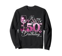 It’s My 50th Birthday Pink 50 Years Old Birthday Queen Sudadera