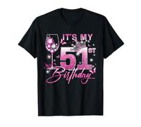 It’s My 51st Birthday Pink 51 Years Old Birthday Queen Camiseta