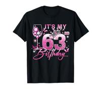It’s My 63rd Birthday Pink 63 Years Old Birthday Queen Camiseta