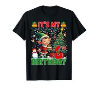 It’s My 6th Birthday Christmas Elf 6 Year Old Kid Boys Girls Camiseta