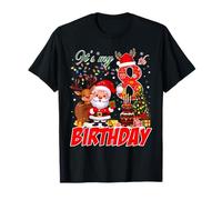 It’s My 8th Birthday Christmas 8 Years Old Santa Reindeer Camiseta