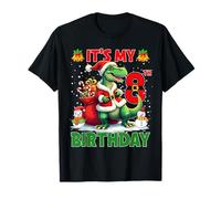 It’s My 8th Birthday Christmas Dinosaur 8 Year Old Kids Camiseta