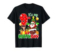 It’s My 9th Birthday Christmas 9 Years Old Santa Reindeer Camiseta
