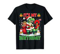 It’s My 9th Birthday Christmas Dinosaur 9 Year Old Kids Camiseta