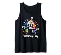 It s My Birthday Party Sonrisa Cara Divertido Lindo Cumpleaños Chico Camiseta sin Mangas