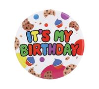 It’s My Birthday Pin, 5,8cm Galletas Cumpleaños Button Cartoon Tema Broche para Party Celebración Suministros Atuendo Accesorios