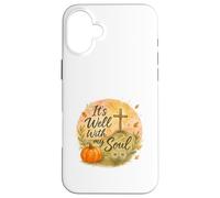 It’s Well with My Soul Fall Christian Watercolor Carcasa para iPhone 16 Plus