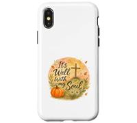 It’s Well with My Soul Fall Christian Watercolor Carcasa para iPhone X/XS